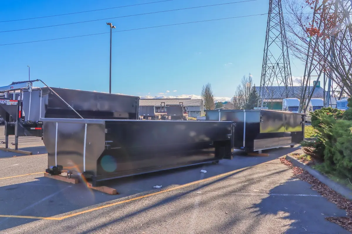 Roll-off dumpster ready for waste disposal at job site for 40 Yard Dumpster Rental in Lexington